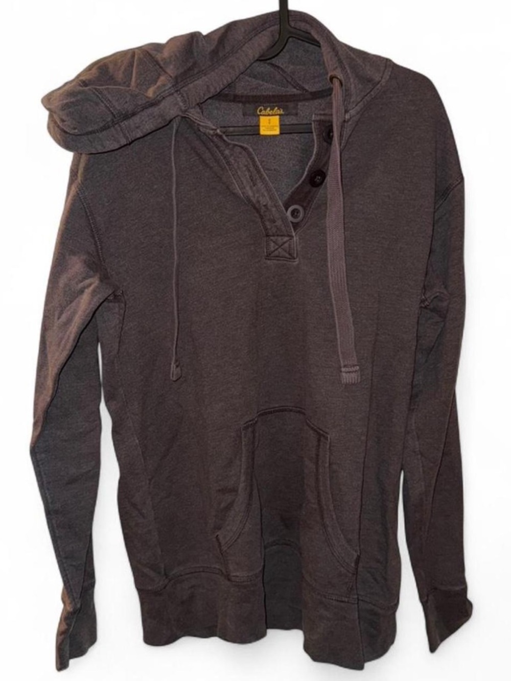 Women’s Cabela’s Henley hoodie dark grey SMALL